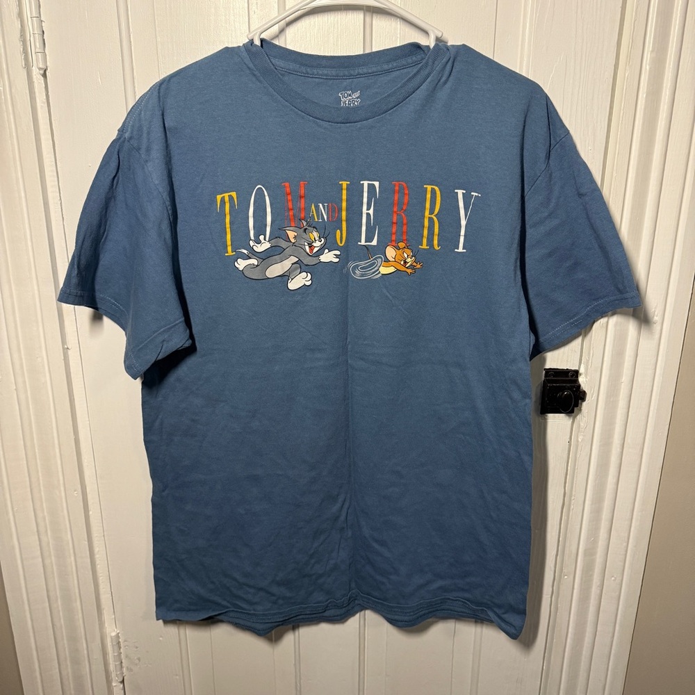 💓⚡️$10 DEALS 
Blue Tom and Jerry Graphic Short Sleeve T-Shirt Size Large